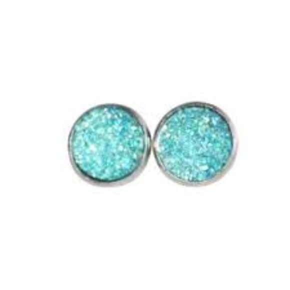 5/$25 Orange Druzy Silver Studs Earrings HOLIDAY EARRING SALE REDUCED SHIPPING! - Picture 8 of 15